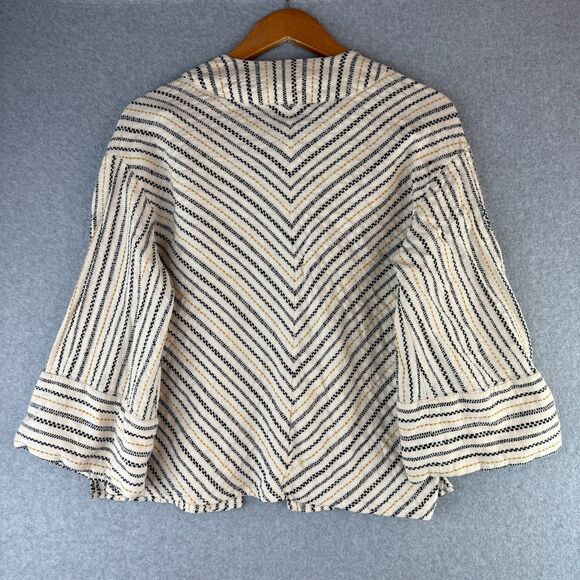 BP. Nordstrom Hippie Boho Stripped Cropped Open Front Kimono 3/4 Sleeve Squared - Picture 2 of 5